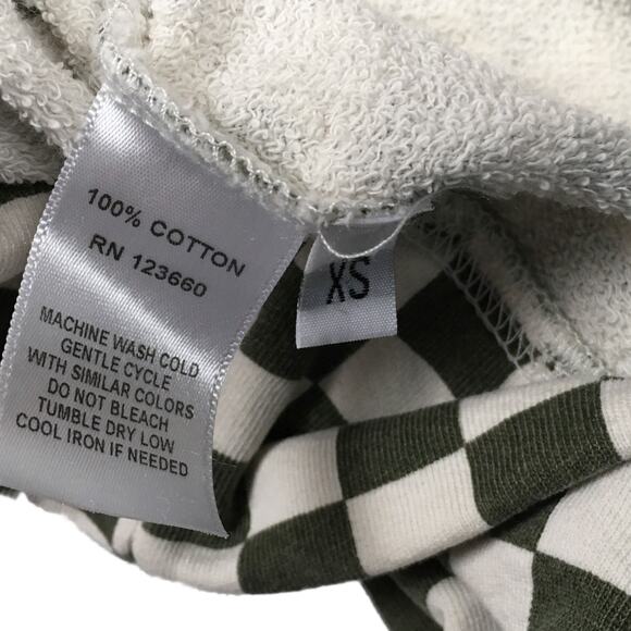Splits59 Tilda Sweatshirt Checkered Green Cream Athletic Casual‎ Top Women's XS - Picture 8 of 11